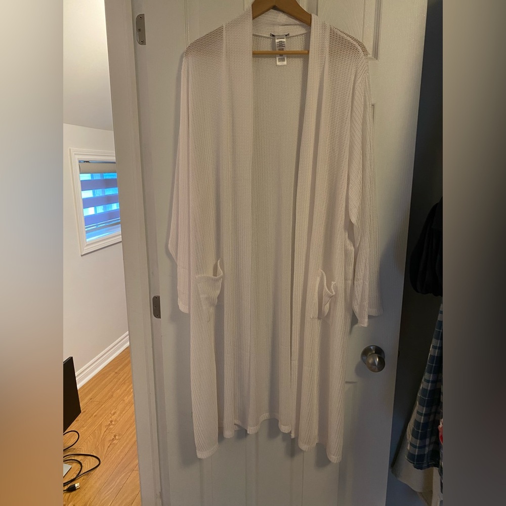 Addition Elle White Open-Front Cardigan